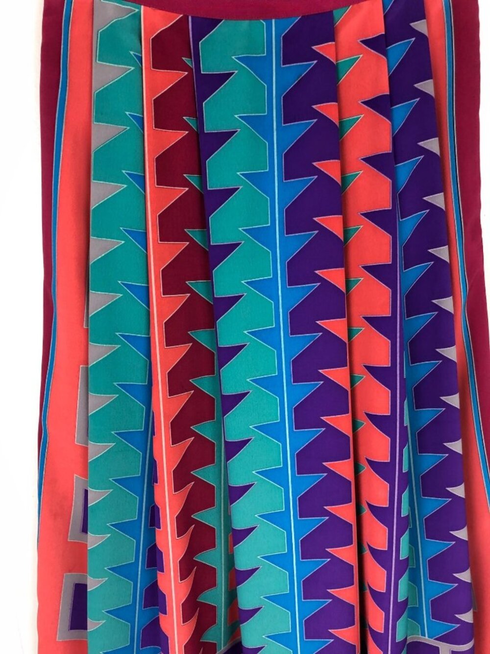 Vintage Womens Size 4 Colorful Geometric Print Skirt 100% Polyester - Picture 3 of 11